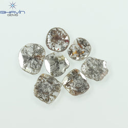 3.09 CT/7 PCS Slice Shape Natural Diamond Salt And Pepper Color I3 Clarity (8.88 MM)