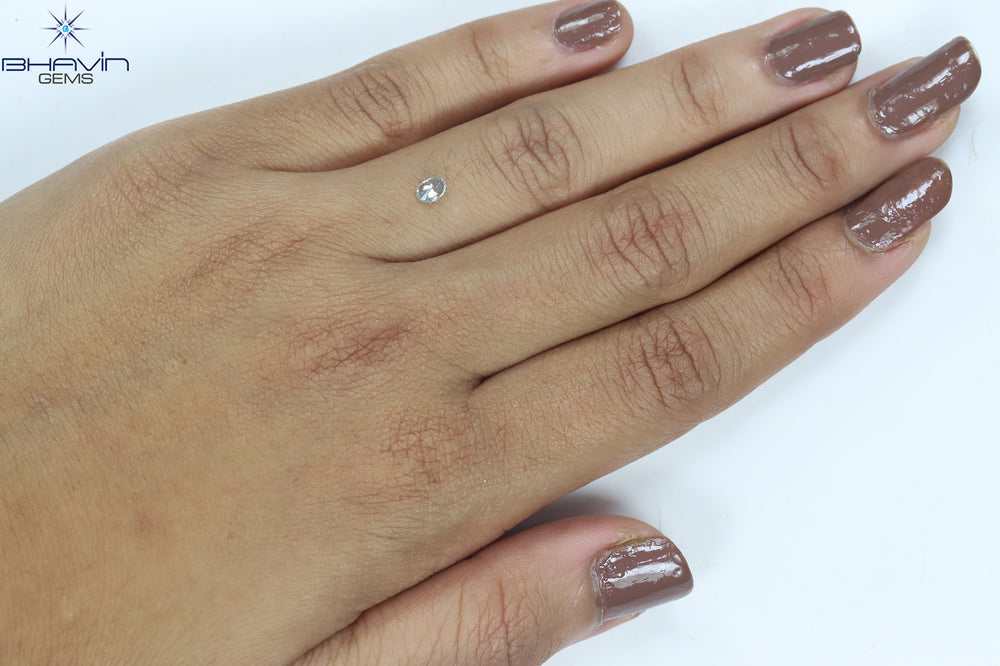 0.17 CT Oval Shape Natural Diamond Greenish Blue Color SI2 Clarity (4.15 MM)