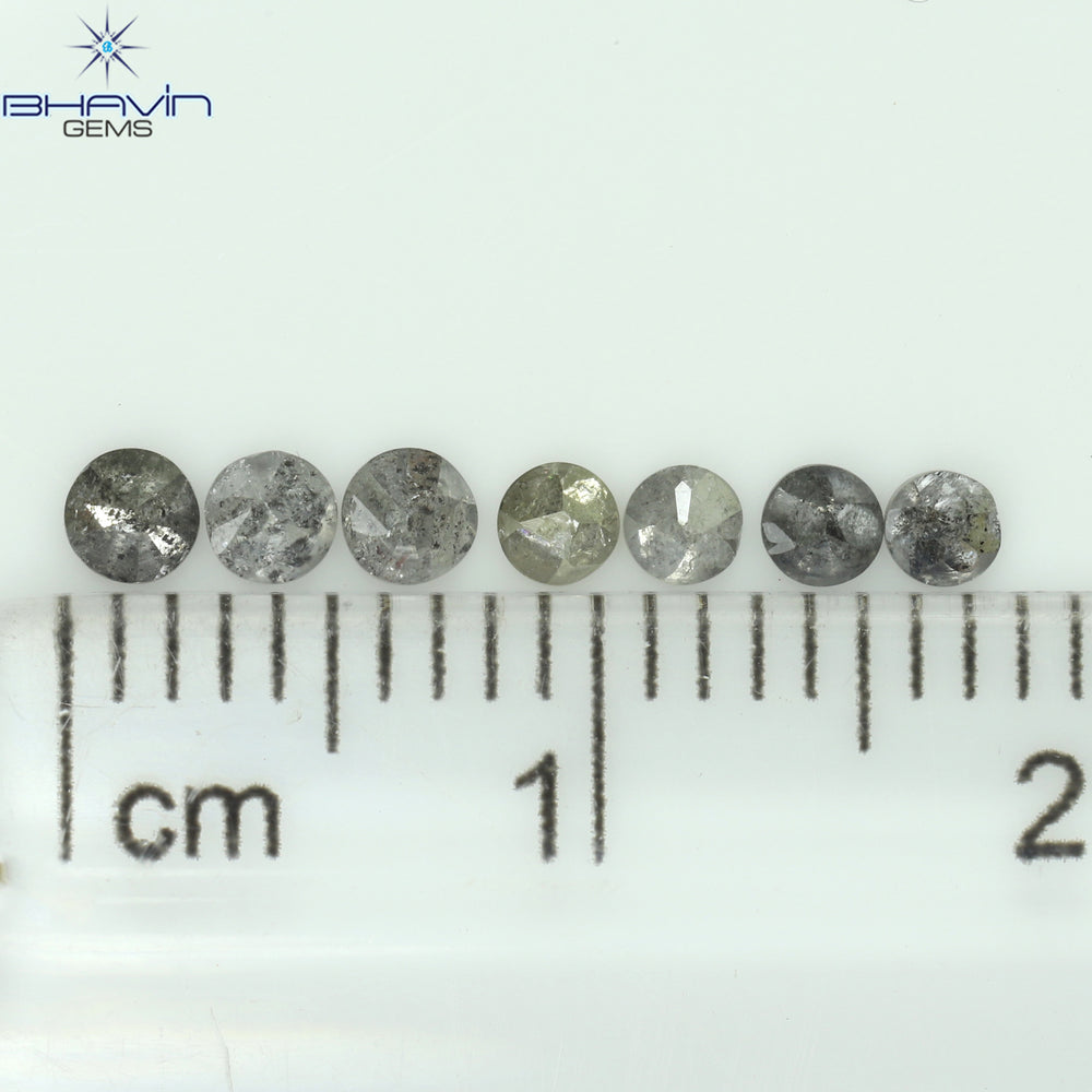 1.05 CT、ノーカット ポルキ シェイプ、天然ダイヤモンド、ブルー カラー、I3 クラリティ (5.42 MM)