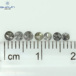 1.05 CT、ノーカット ポルキ シェイプ、天然ダイヤモンド、ブルー カラー、I3 クラリティ (5.42 MM)