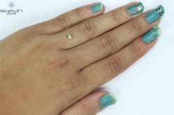 1.02 CT ラウンド シェイプ ナチュラル ダイヤモンド グリーン イエロー カラー SI1 クラリティ (5.63 MM)