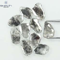 5.60 CT/10 Pcs Slice Diamond Salt And Pepper Color Clarity I3 (10.17 MM)