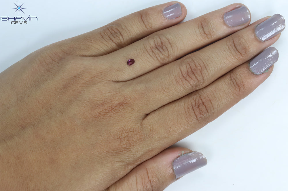 0.17 CT Oval Shape Natural Diamond Enhanced Pink Color VS2 Clarity (3.96 MM)