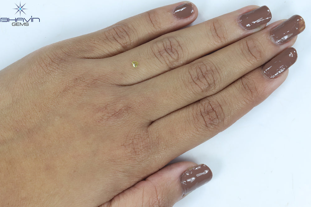 0.09 CT Heart Shape Natural Diamond Yellow Color VS1 Clarity (2.83 MM)