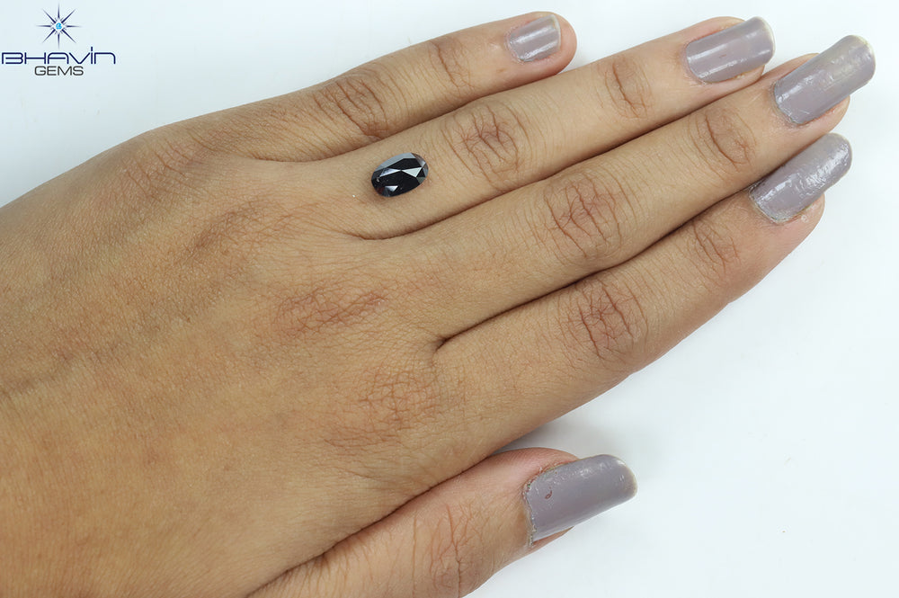 1.66 CT Oval Diamond Natural Diamond Black Diamond Clarity Opaque (9.06 MM)