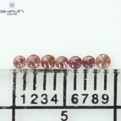 0.08 CT/7 Pcs Round Shape Natural Loose Diamond Pink Color VS-SI Clarity (1.50 MM)