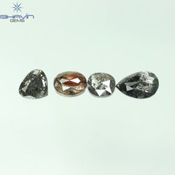 1.21 CT/4 PCS Mix Shape Natural Diamond Salt And Pepper Color I3 Clarity (5.62 MM)