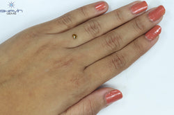 0.26 CT Heart Shape Natural Diamond Orange Color SI1 Clarity (3.50 MM)