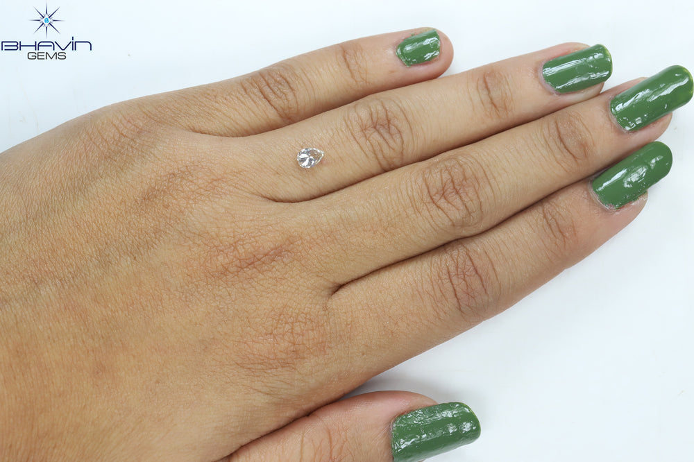 0.30 CT Pear Shape Natural Diamond White Color SI1 Clarity (5.60 MM)