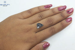 2.08 CT Slice Shape Natural Diamond Salt And Pepper Color I3 Clarity (12.60 MM)