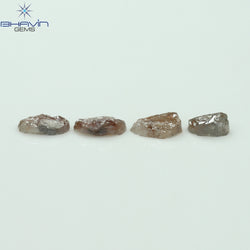 1.85 CT /4 Pcs Uncut Shape Brown Natural Loose Diamond I3 Clarity (6.48 MM)