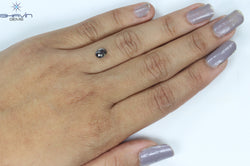 0.88 CT Oval Shape Natural Diamond Salt And Pepper Color I3 Clarity (6.28 MM)