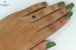 0.77 CT Oval Shape Natural Diamond Black Color I3 Clarity (5.95 MM)