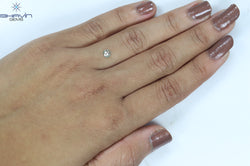 0.22 CT Round Rose Cut Shape Natural Diamond Bluish Green Color I2 Clarity (4.29 MM)