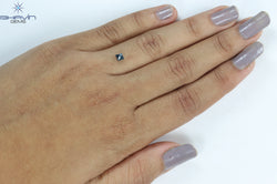0.30 CT Princess Shape Natural Diamond Blue Color I3 Clarity (3.40 MM )