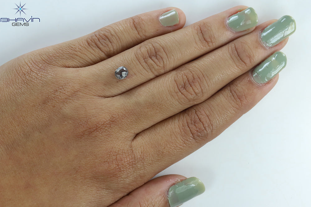 0.76 CT Oval Shape Natural Diamond Salt And Pepper Color I3 Clarity (5.72 MM)