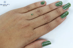 0.08 CT Pear Shape Natural Diamond Green Color SI2 Clarity (4.10 MM)