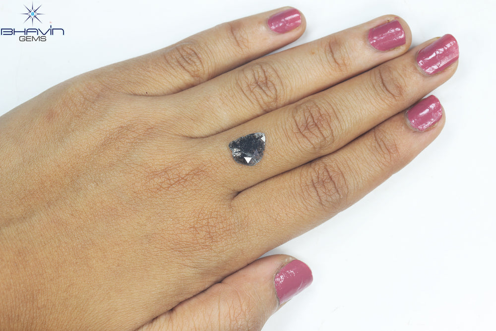0.92 CT Slice Shape Natural Diamond Salt And Papper Color I3 Clarity (10.80 MM)