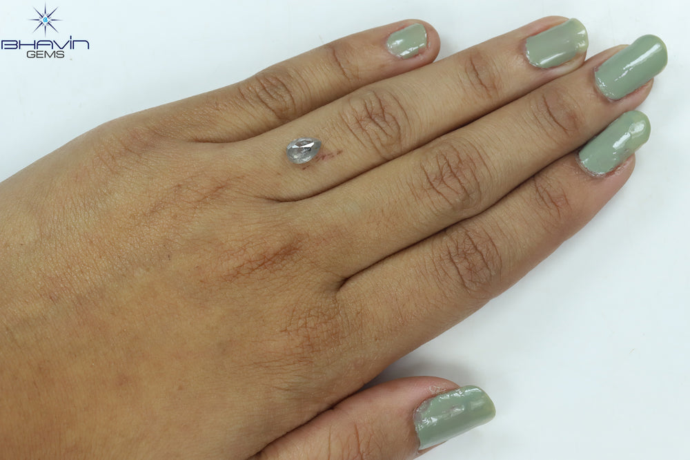 1.13 CT Pear Shape Natural Loose Diamond Salt And Pepper Color I3 Clarity (7.34 MM)