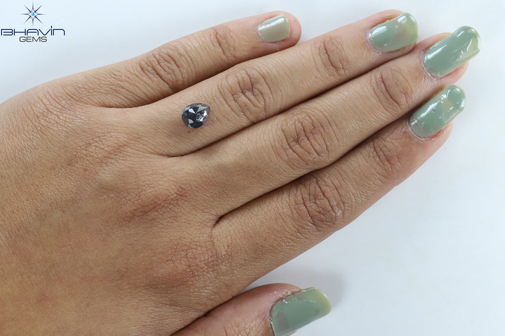 1.44 CT Pear Shape Natural Loose Diamond Salt And Pepper Color I3 Clarity (7.78 MM)