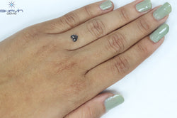0.54 CT Heart Shape Natural Loose Diamond Salt And Pepper Color I3 Clarity (5.42 MM)