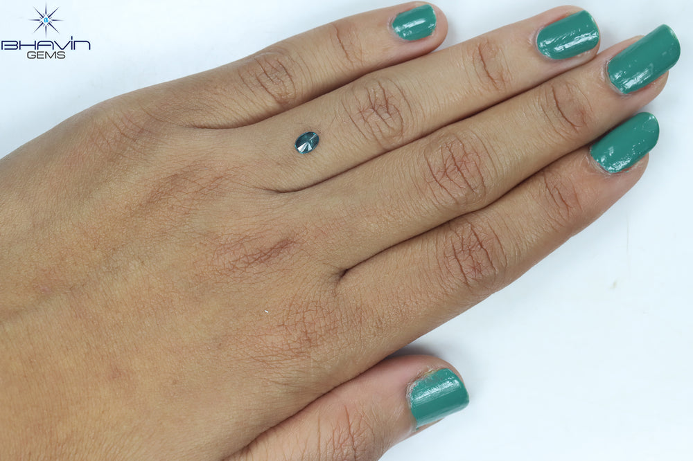 0.35 CT Oval Shape Natural Diamond Blue Color SI2 Clarity (5.10 MM)