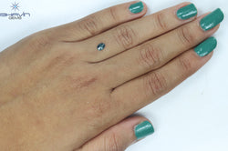 0.35 CT Oval Shape Natural Diamond Blue Color SI2 Clarity (5.10 MM)