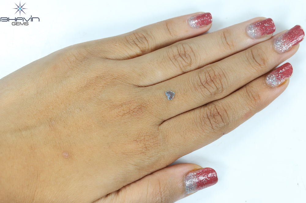 0.31 CT Heart Shape Natural Diamond Greenish Blue Color VS1 Clarity (4.40 MM)