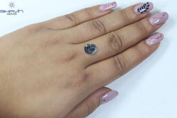 1.06 CT Slice Shape Natural Diamond Salt And Pepper Color I3 Clarity (10.26 MM)