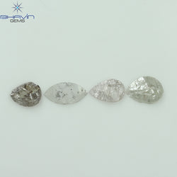 0.90 CT /4 Pcs Uncut Shape White Natural Loose Diamond I2 Clarity (7.25 MM)