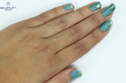 0.11 CT Heart Shape Natural Diamond Greenish Blue Color SI1 Clarity (2.70 MM)