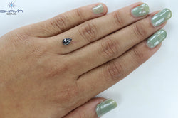 0.64 CT Pear Shape Natural Loose Diamond Salt And Pepper Color I3 Clarity (7.47 MM)