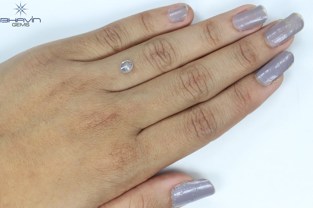 0.72 CT Oval Shape Natural Diamond White Milky Color I3 Clarity (6.15 MM)