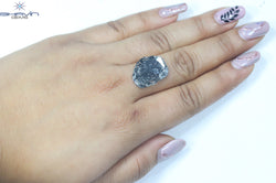 5.84 CT Slice Shape Natural Diamond Salt And Pepper Color I3 Clarity (20.50 MM)