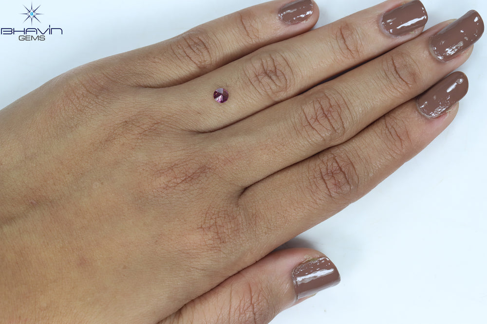0.26 CT Round Shape Natural Diamond Pink Color VS2 Clarity (4.15 MM)