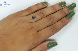 0.61 CT Pear Shape Natural Diamond Black Color Opaque Clarity (6.20 MM)