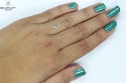 0.37 CT オーバル シェイプ ナチュラル ダイヤモンド グリーンがかったブルー カラー SI1 クラリティ (5.36 MM)