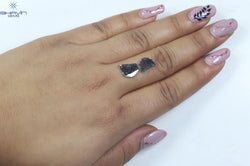 1.76 CT/2 PCS Slice Shape Natural Diamond Salt And Pepper Color I3 Clarity (11.58 MM)