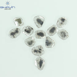 3.23 CT/12 Pcs Slice Shape Natural Diamond Salt And Pepper Color I3 Clarity (7.17 MM)
