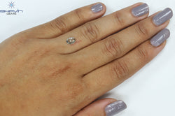 0.55 CT Rose Oval Shape Natural Diamond Brown Yellow Color SI1 Clarity (6.62 MM)