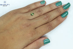 1.04 CT Oval Shape Natural Diamond Green Color I1 Clarity (6.42 MM)