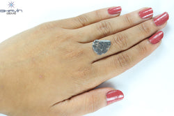 3.16 CT Slice Shape Natural Diamond Salt And Pepper Color I3 Clarity (16.73 MM)