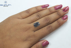1.45 CT Slice Shape Natural Diamond Salt And Pepper Color I3 Clarity (12.20 MM)