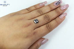 2.74 CT Emerald Shape Natural Loose Diamond Salt And pepper Color I3 Clarity (7.86 MM)