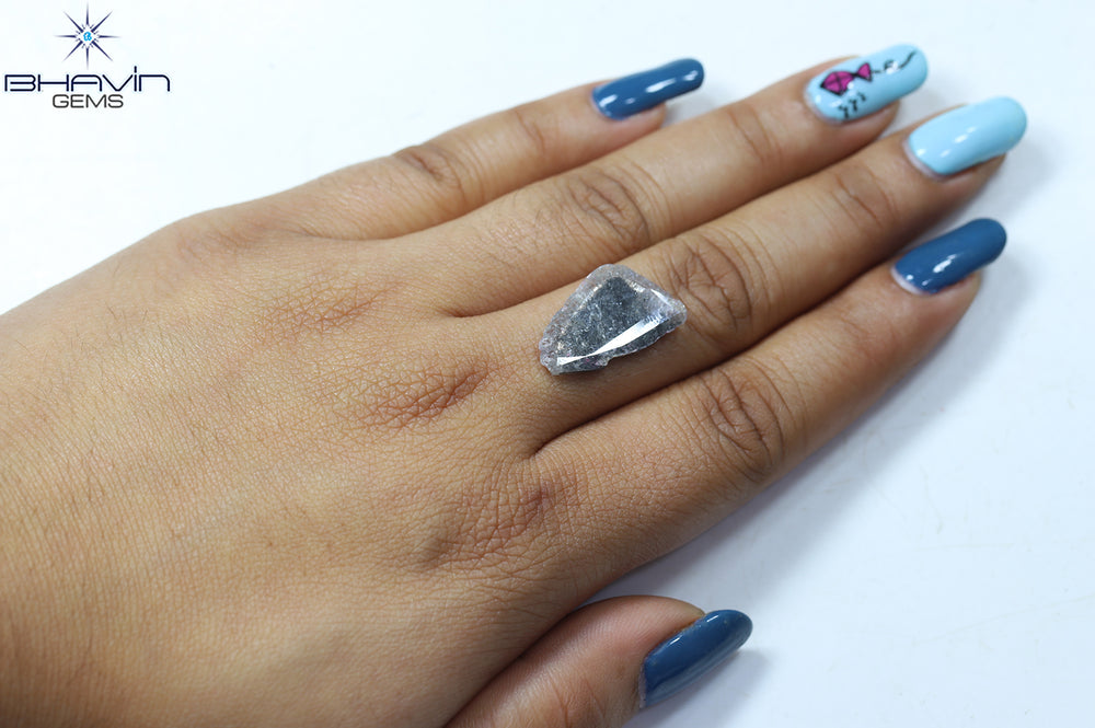 4.08 CT Slice Shape Natural Diamond Salt And Pepper Color I3 Clarity (19.63 MM)