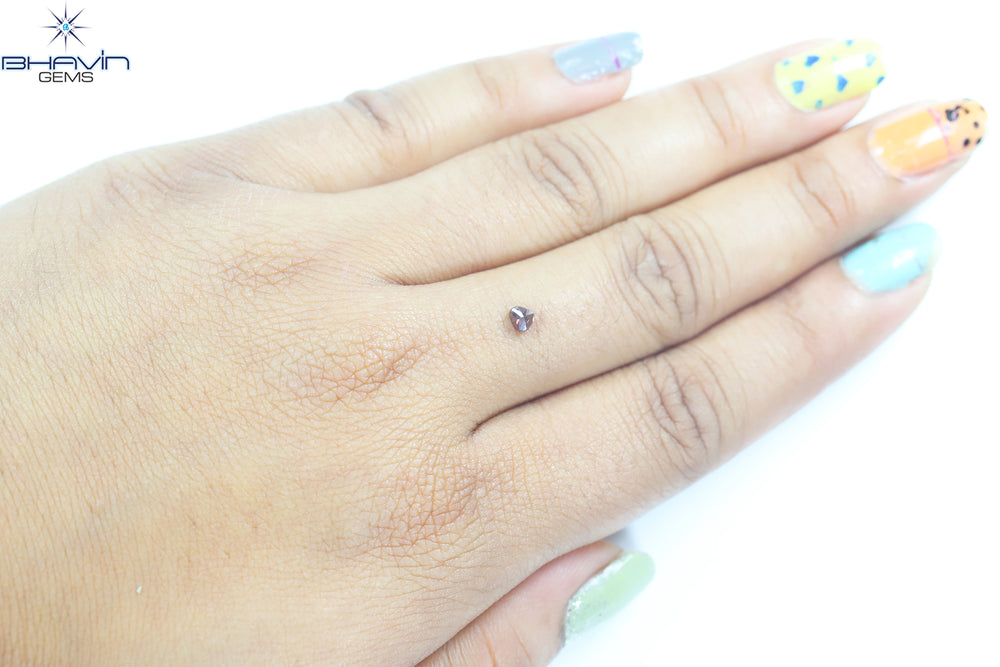 0.22 CT, Heart Diamond, Pink Color,  Heart Cut, Clarity I1