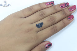 1.34 CT Slice Shape Natural Diamond Salt And Pepper Color I3 Clarity (14.50 MM)