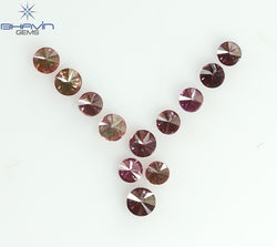 0.22 CT/12 Pcs Round Shape Natural Loose Diamond Pink Color VS-SI Clarity (1.75 MM)