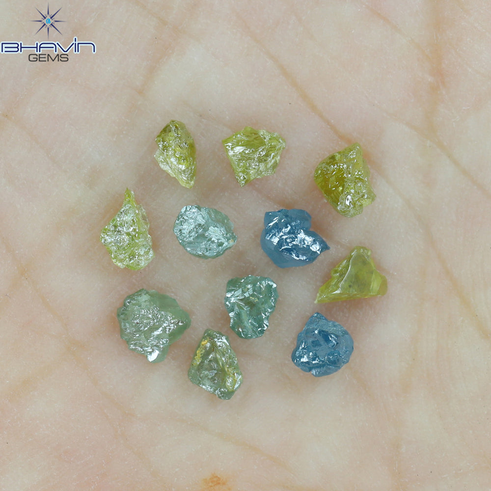 1.47 CT/11 PCS Rough Shape Enhanced Mix Color Natural Diamond I3 Clarity (4.30 MM)