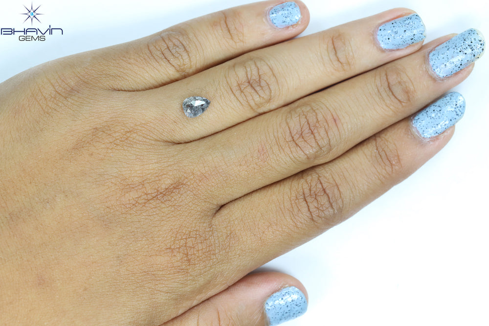 0.74 CT Pear Shape Natural Loose Diamond Salt And Pepper Color I3 Clarity (7.21 MM)